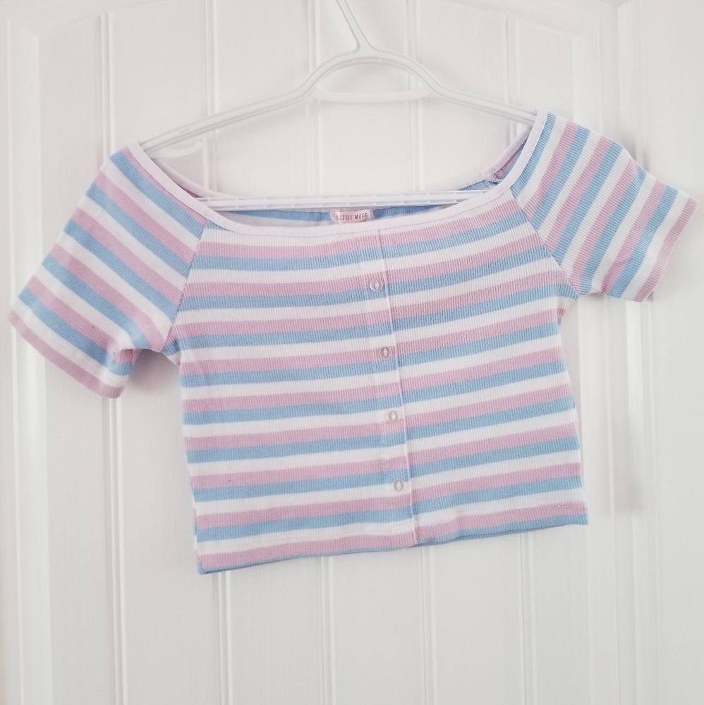 Cropped summer short sleeve sweater